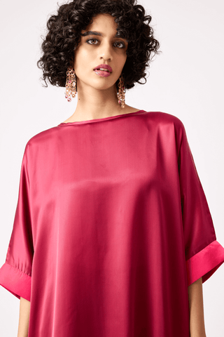 JADE Tunic Set - Wine & Vivid Pink