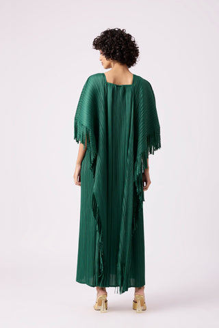 Alison Fringe Kaftan Dress - Green