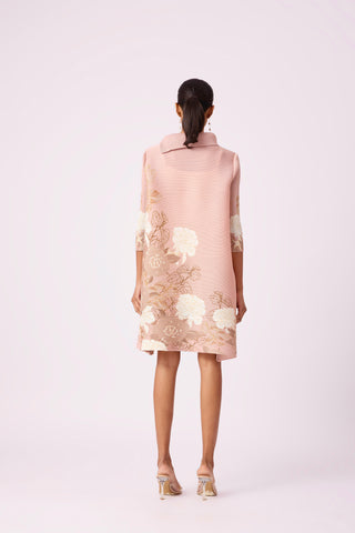 Augusta Print Dress - Nude Pink
