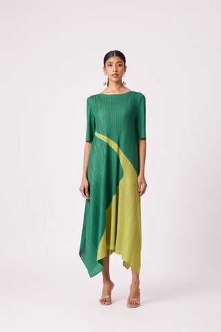 Trista Abstract Print Dress - Green