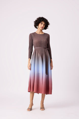 Isabella Ombre Dress - Brown