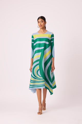 Krystina Swirl Dress - Blue & Green