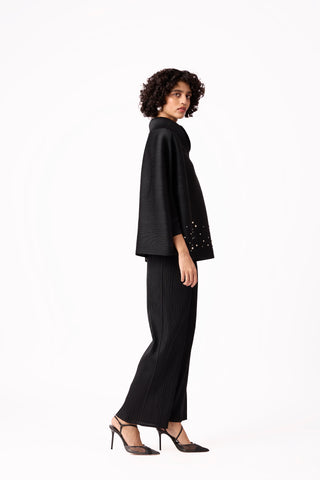 Sloane Pearled Batwing Set - Black