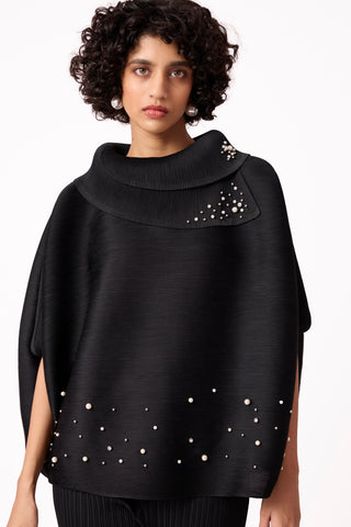 Sloane Pearled Batwing Set - Black