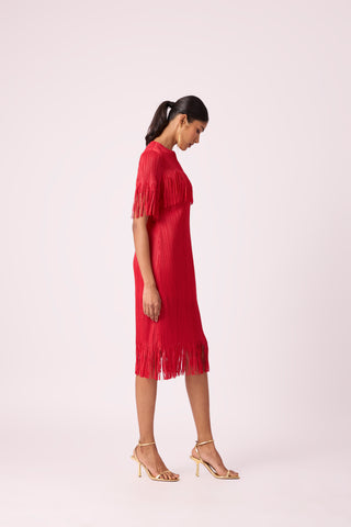 Alisha Tassel Dress - Red