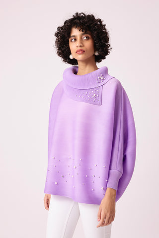 Sloane Pearled Batwing Top - Lilac
