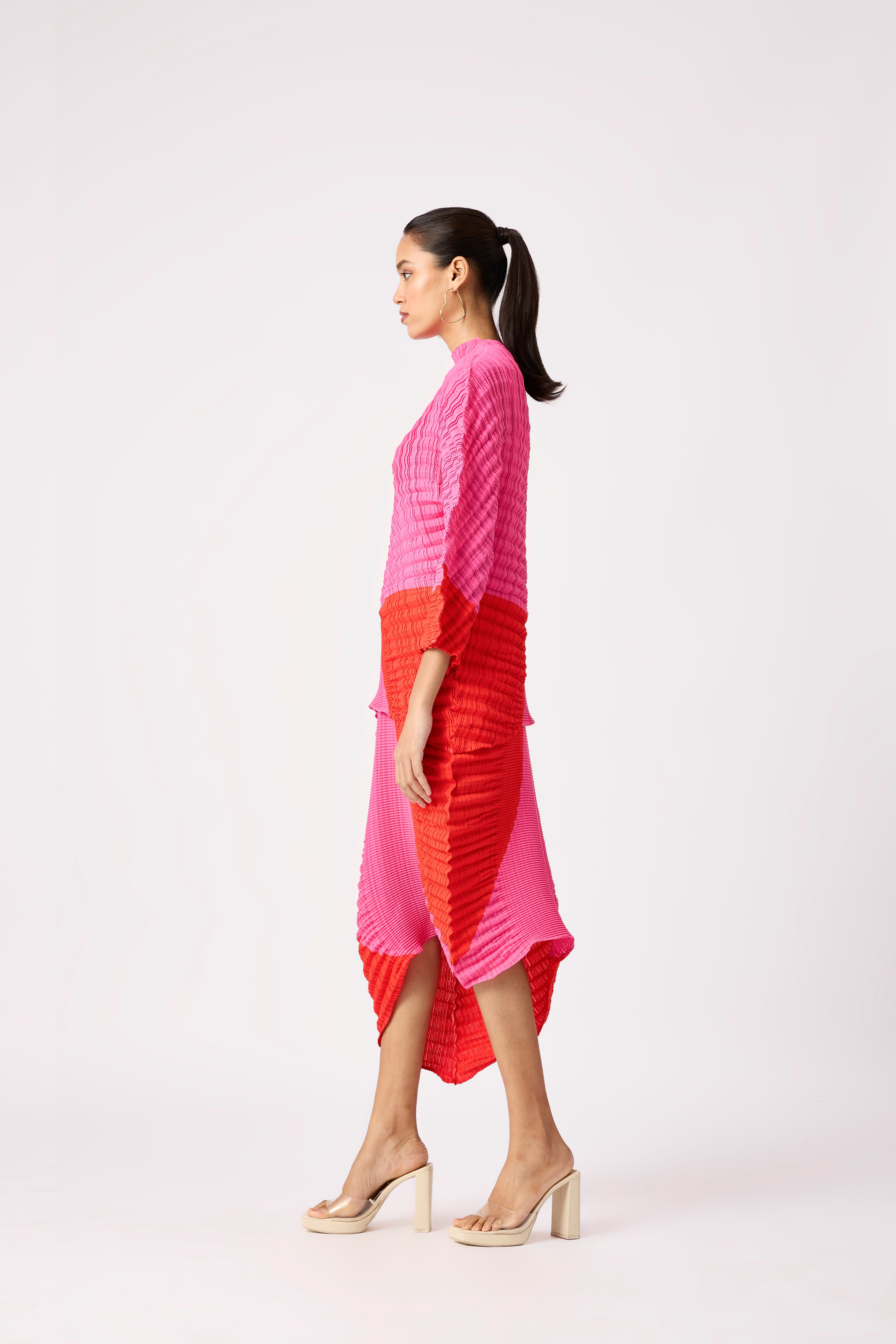 Aspen Skirt Set - Red & Pink