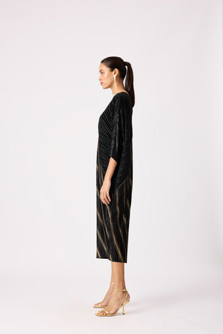 Blake Satin Dress - Black & Gold