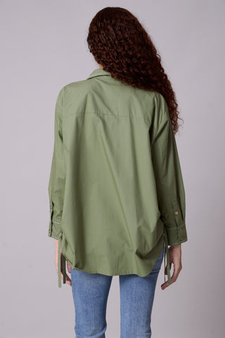 Avery Applique Shirt - Vine Green