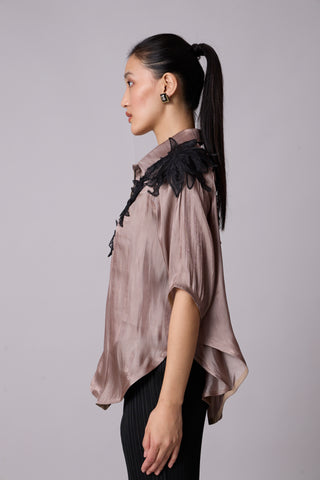 Agnes Organza Shirt - Brown