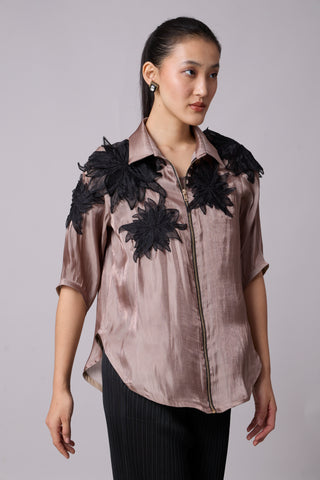 Agnes Organza Shirt - Brown