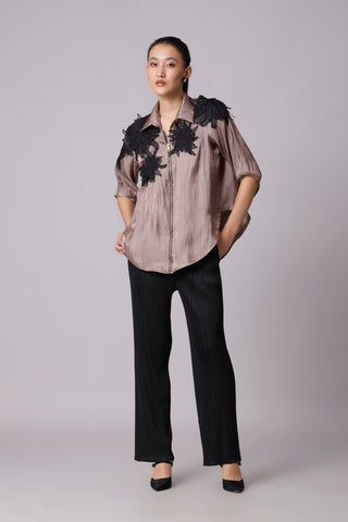 Agnes Organza Shirt - Brown