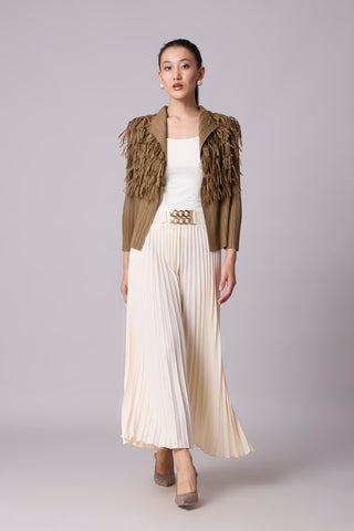 Gisa Fringed Jacket - Taupe