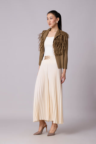 Gisa Fringed Jacket - Taupe