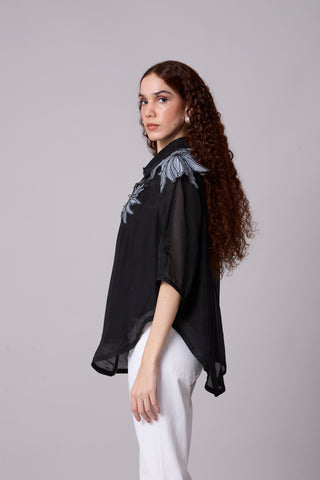 Agnes Organza shirt - Black