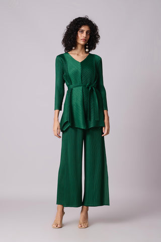 Zola V Neck Co-ord Set - Dark Green