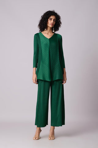 Zola V Neck Co-ord Set - Dark Green