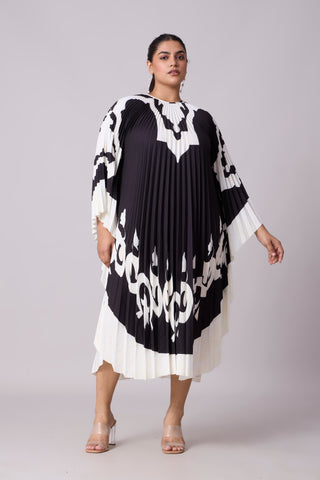 Sarah Print Kaftan - Black & White