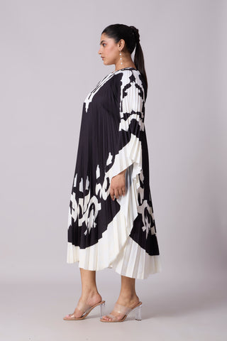 Sarah Print Kaftan - Black & White