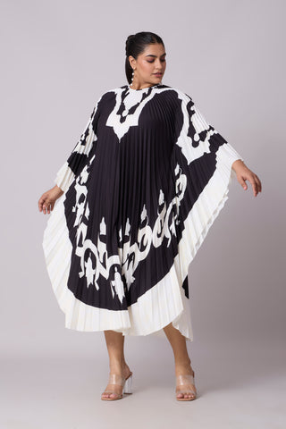 Sarah Print Kaftan - Black & White