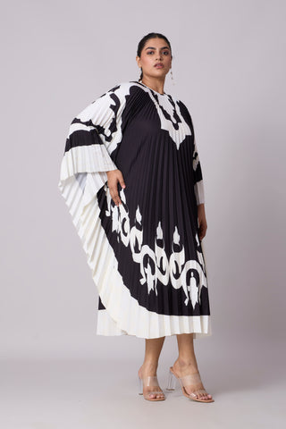 Sarah Print Kaftan - Black & White