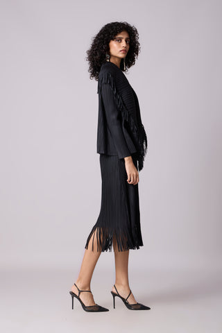 Sasha Fringe Dress - Black