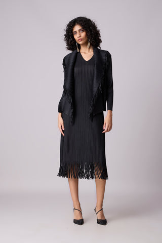 Sasha Fringe Dress - Black