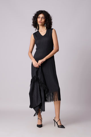 Sasha Fringe Dress - Black