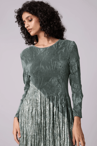 Willa Crushed Dress - Sage Grey