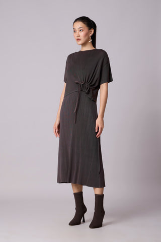 Elsie Cape Dress - Espresso Brown