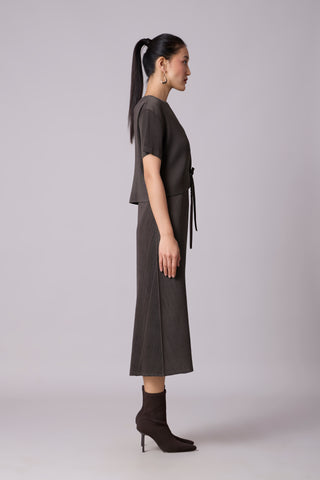 Elsie Cape Dress - Espresso Brown