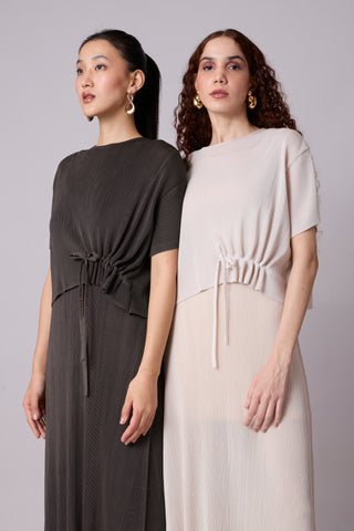 Elsie Cape Dress - Espresso Brown