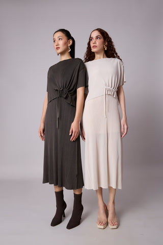 Elsie Cape Dress - Espresso Brown