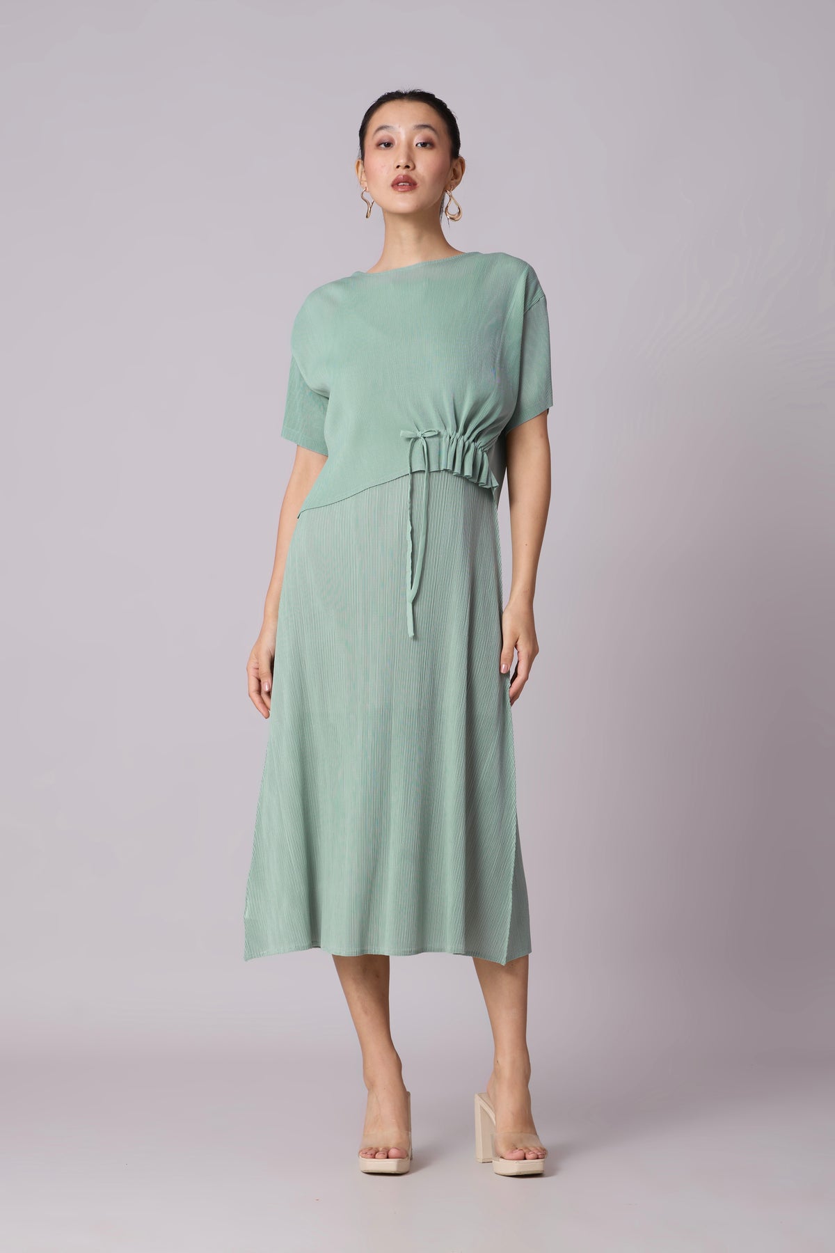 Elsie Cape Dress - Sage Blue