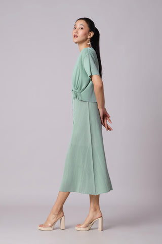 Elsie Cape Dress - Sage Blue