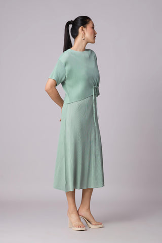 Elsie Cape Dress - Sage Blue