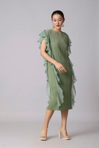 Lissy Ruffle Dress - Sage Green