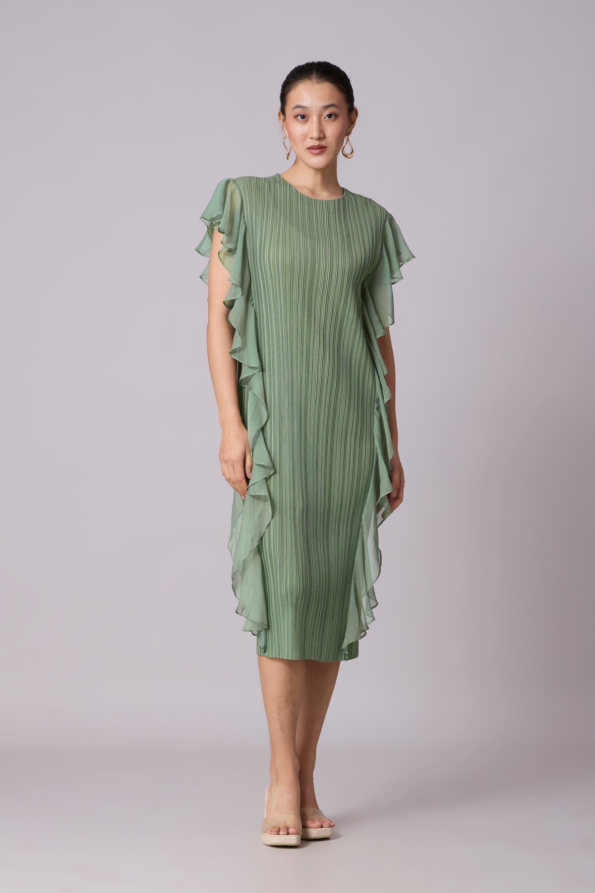 Lissy Ruffle Dress - Sage Green