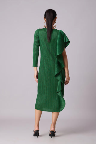 Serena Ruffle Dress - Green