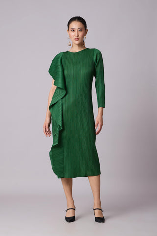 Serena Ruffle Dress - Green