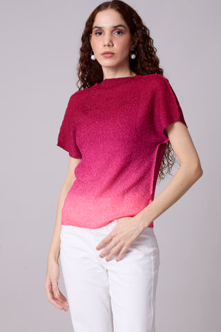 Ramie Ombre Top - Cranberry