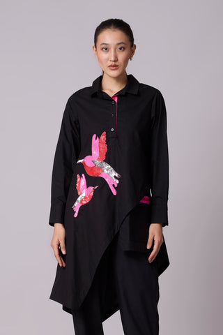 Aiden Applique Tunic - Black