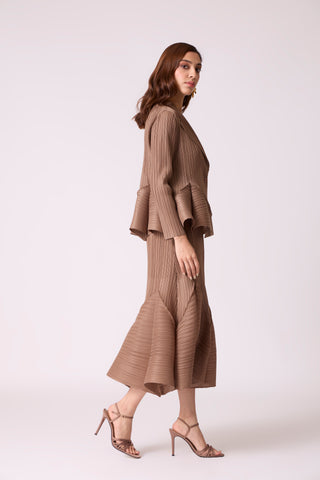 Tulip Overlay Dress - Dark Taupe