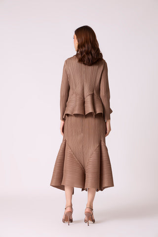 Tulip Overlay Dress - Dark Taupe