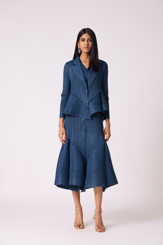Tulip Overlay Dress - Steel Blue