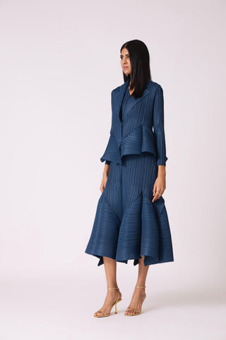 Tulip Overlay Dress - Steel Blue