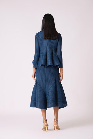 Tulip Overlay Dress - Steel Blue