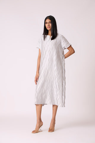 Valerie Satin Dress - Platinum Grey