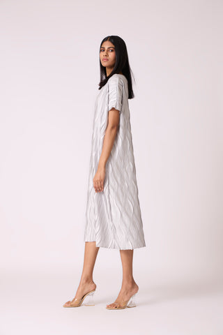 Valerie Satin Dress - Platinum Grey