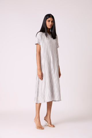 Valerie Satin Dress - Platinum Grey